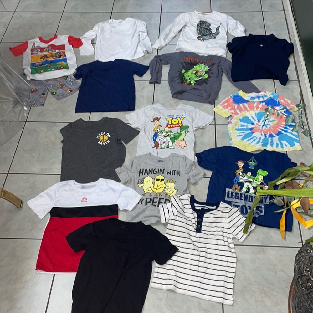 Boys shirt bundle long & short sleeve size 5-6